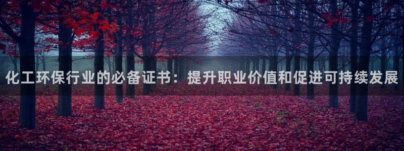 亿万番外：化工环保行业的必备证书：提升职业价值和促进可持续发展