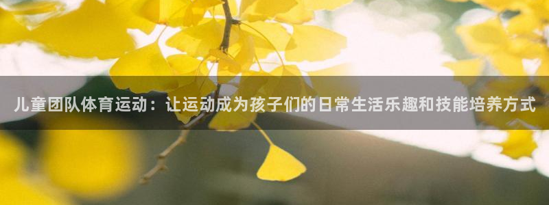 ug环球官网注册：儿童团队体育运动：让运动成为孩子们的日常生活乐趣和技能培养方式