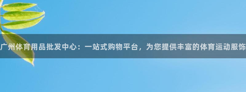 菲律宾ug环球官网：广州体育用品批发中心：一站式购物平台，为您提供丰富的体育运动服饰
